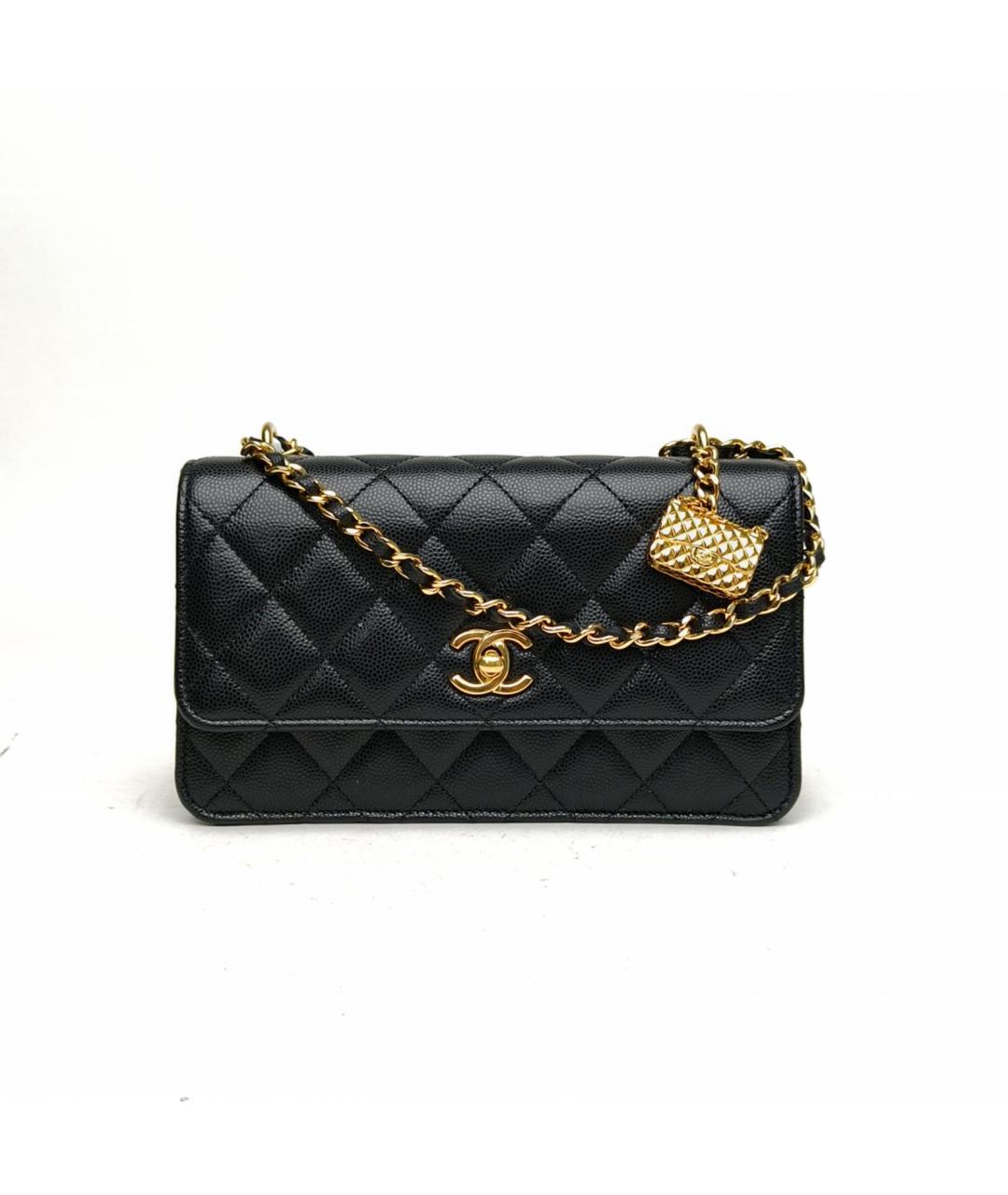 CHANEL Черная кожаная сумка через плечо, фото 2