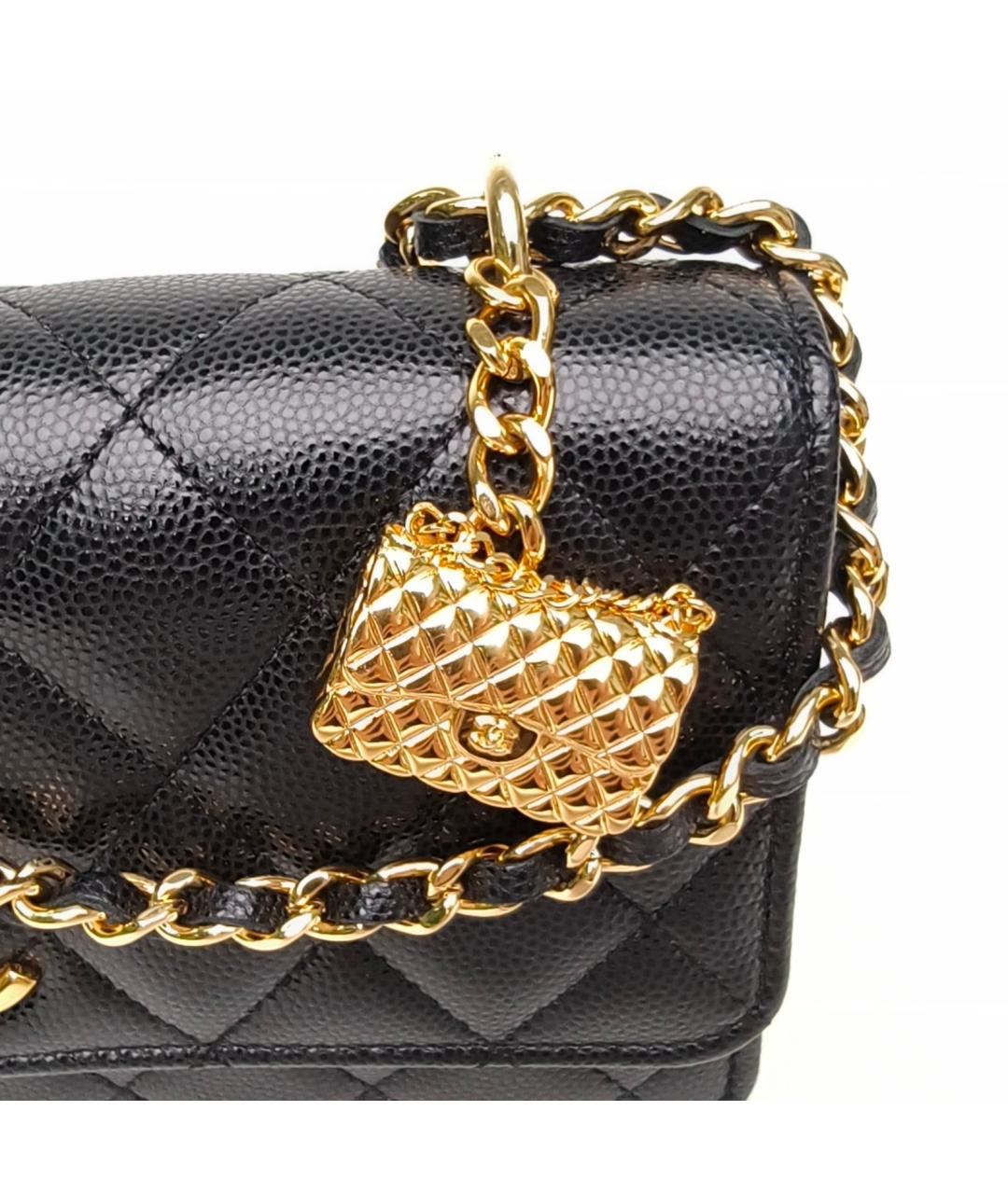 CHANEL Черная кожаная сумка через плечо, фото 8