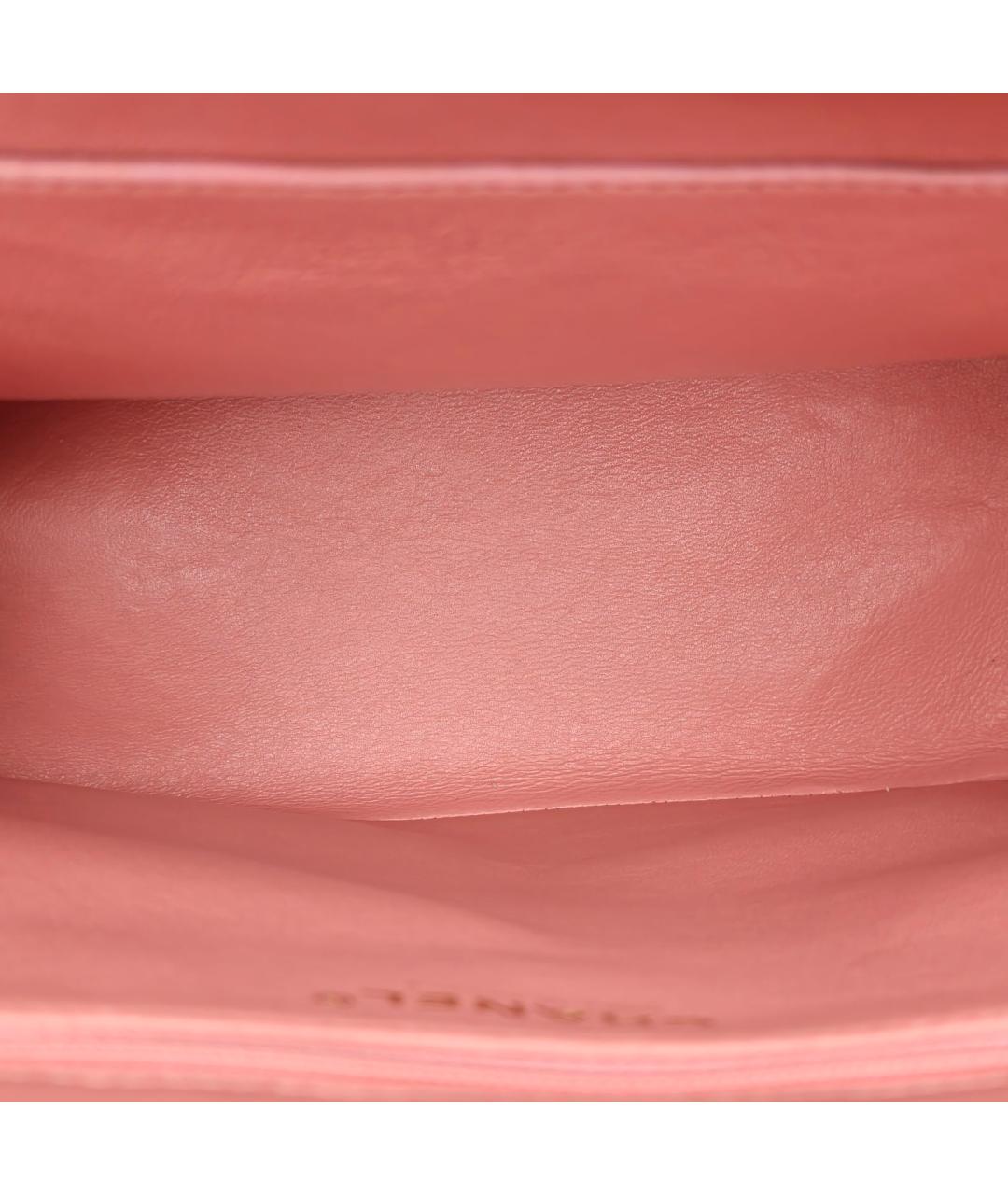 CHANEL Розовая кожаная сумка через плечо, фото 7