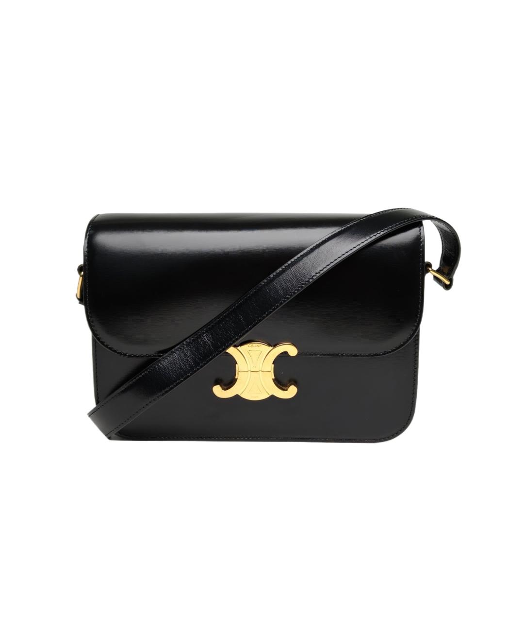 CELINE Черная кожаная сумка через плечо, фото 10