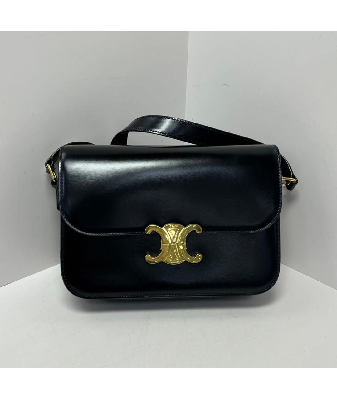 CELINE Черная кожаная сумка через плечо, фото 9