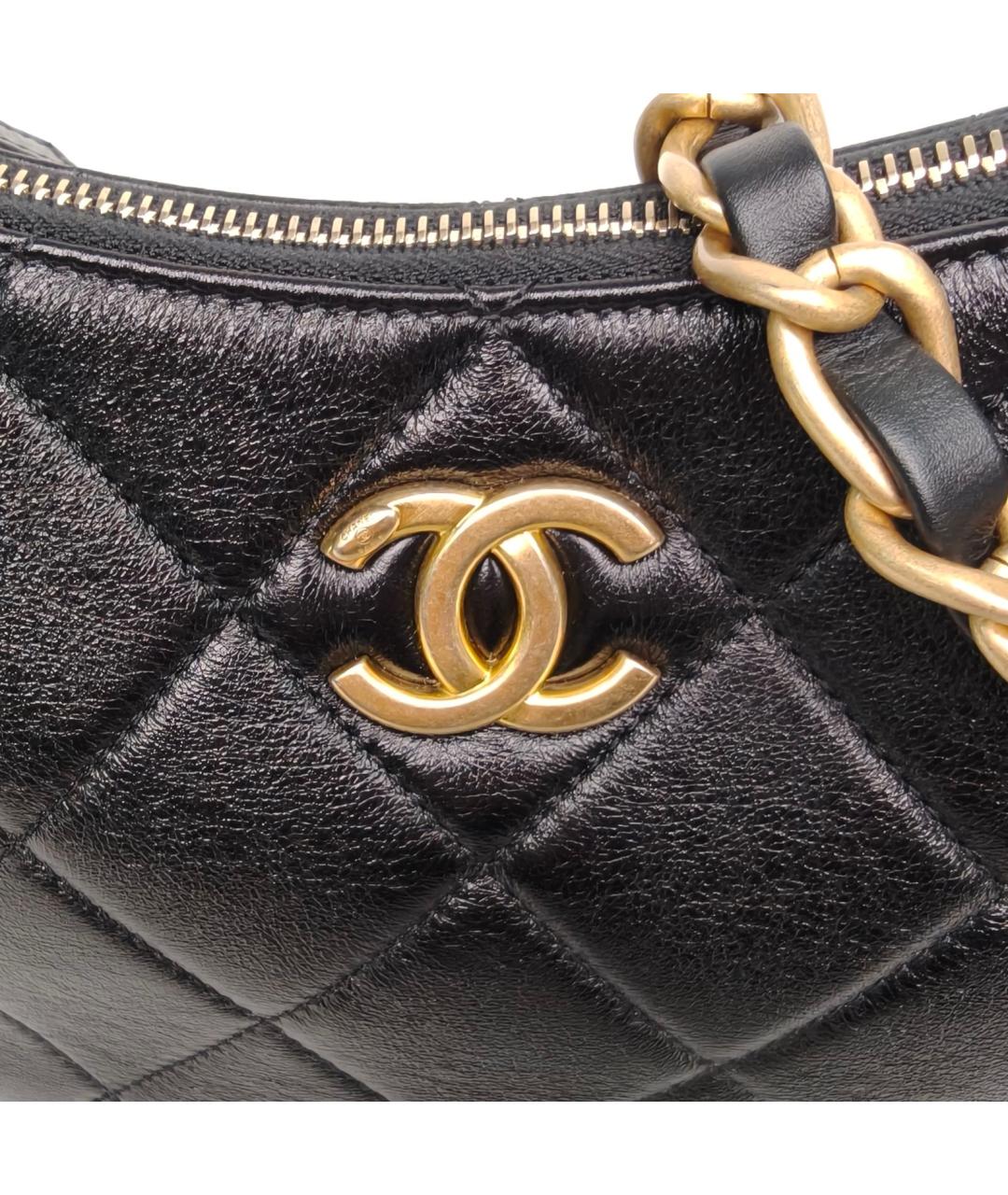 CHANEL Черная кожаная сумка через плечо, фото 7