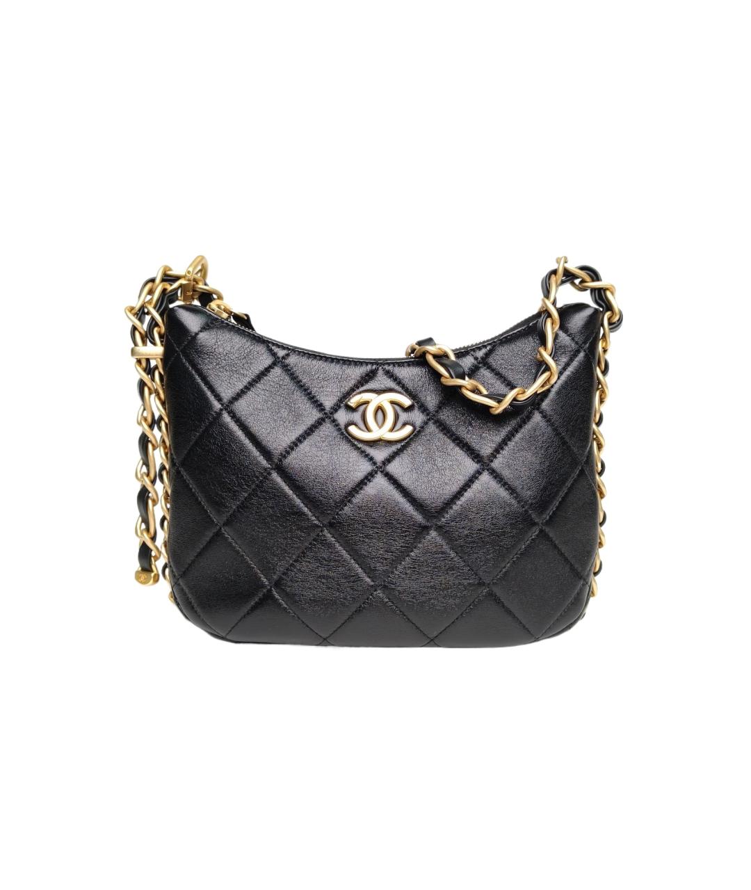 CHANEL Черная кожаная сумка через плечо, фото 9