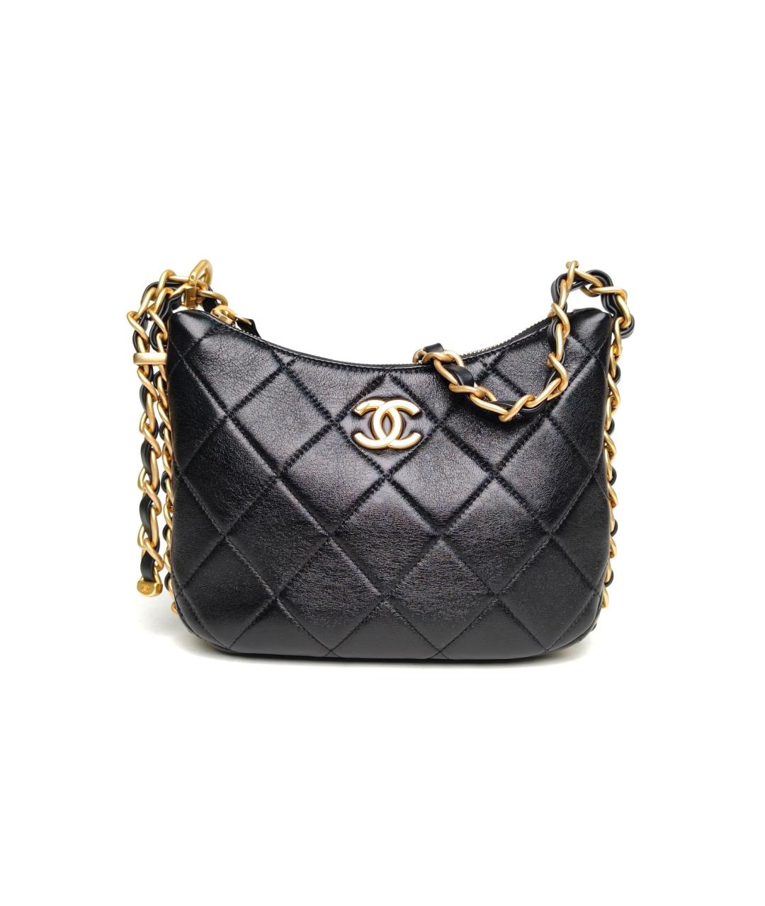 CHANEL Черная кожаная сумка через плечо, фото 2