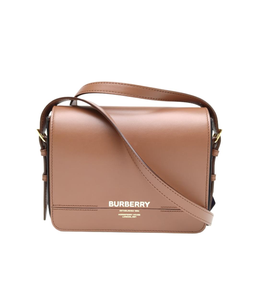 BURBERRY Коричневая кожаная сумка через плечо, фото 9