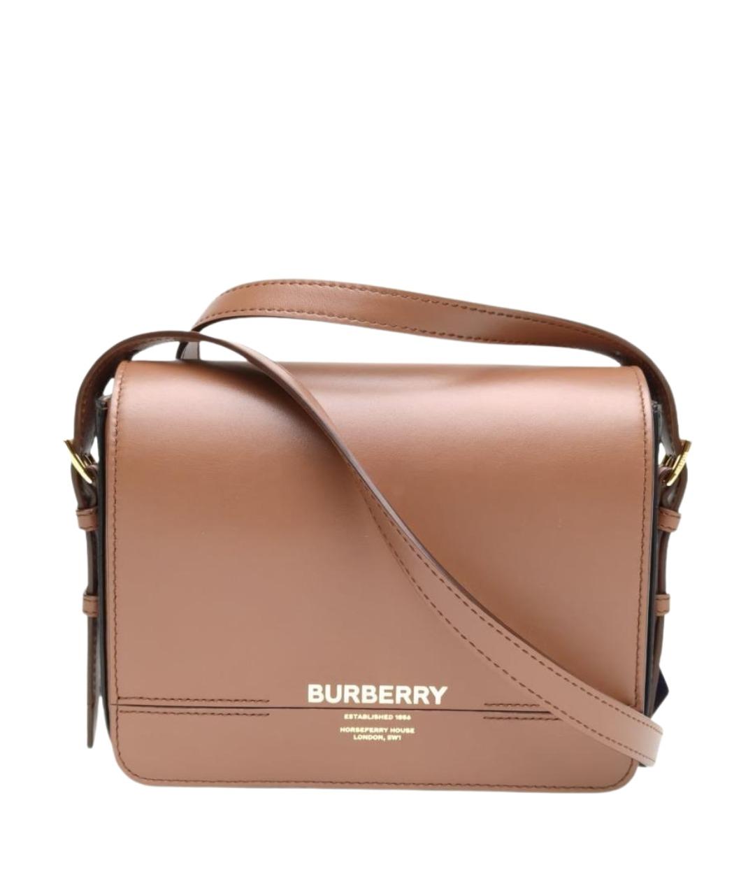 BURBERRY Коричневая кожаная сумка через плечо, фото 1
