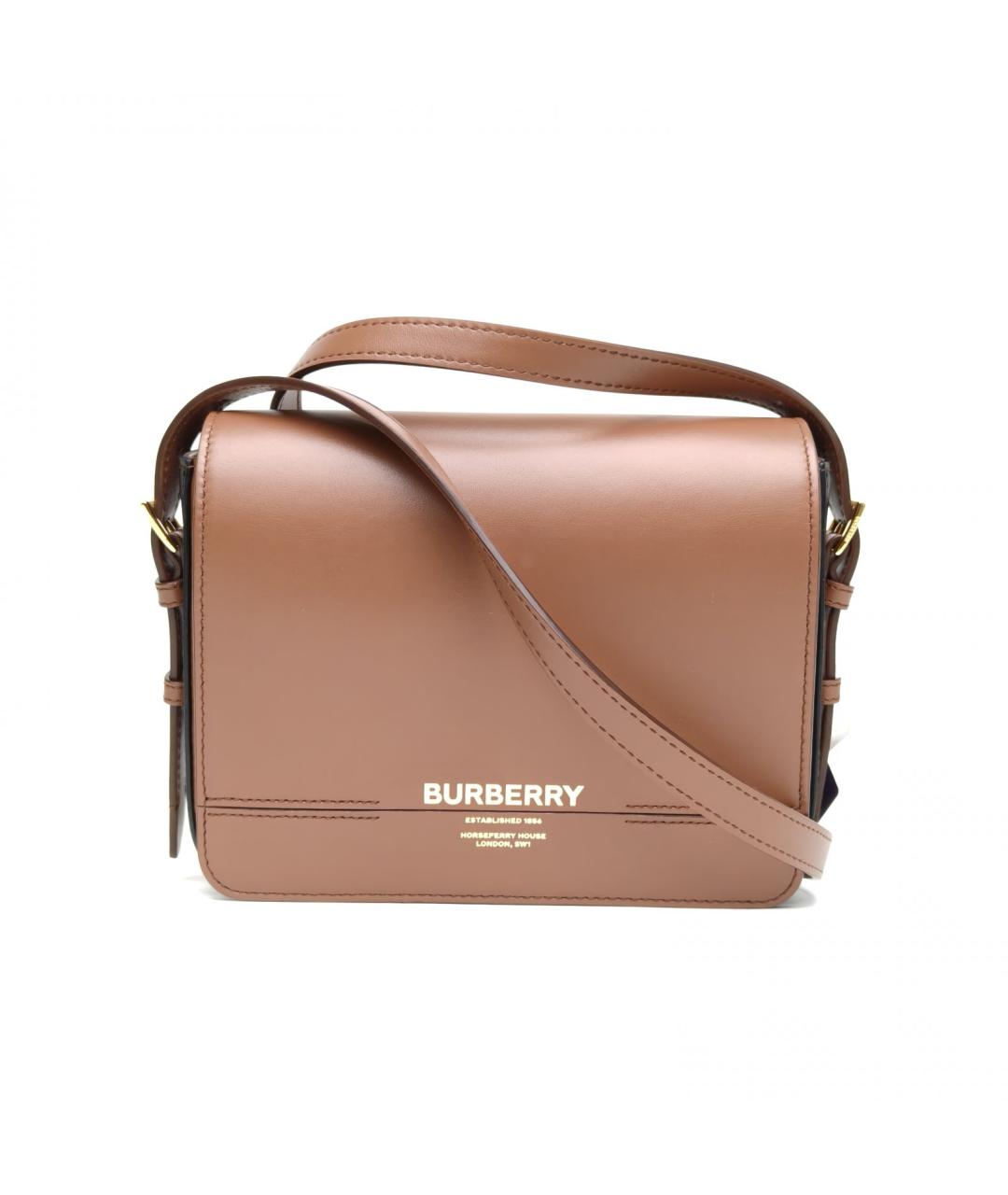 BURBERRY Коричневая кожаная сумка через плечо, фото 2