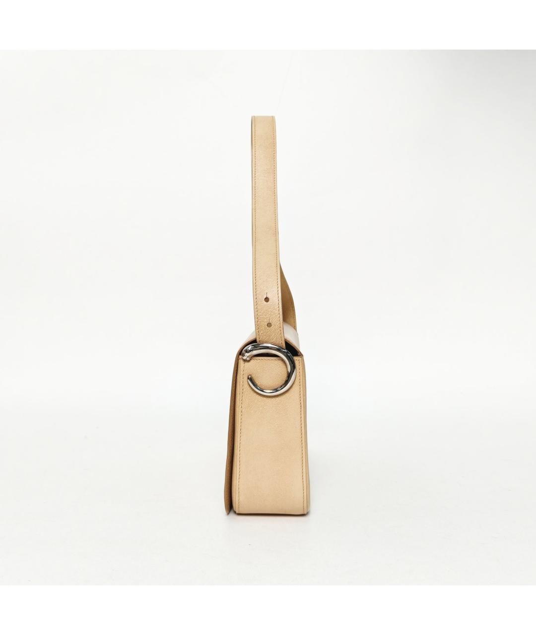 CARTIER Бежевая кожаная сумка через плечо, фото 3