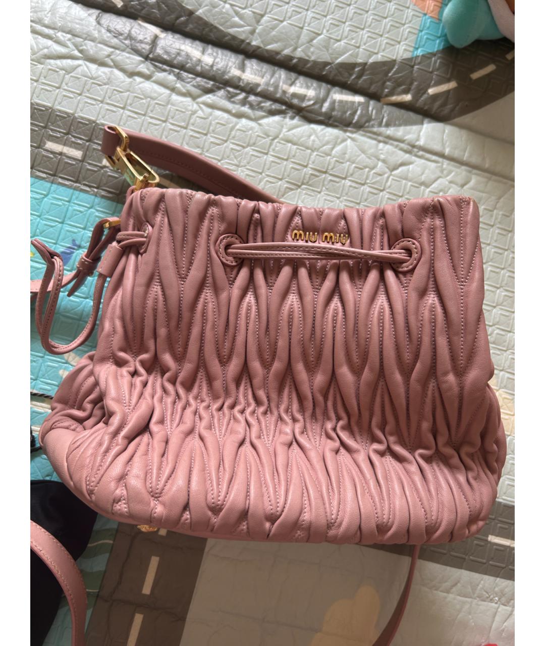 MIU MIU Розовая кожаная сумка через плечо, фото 9