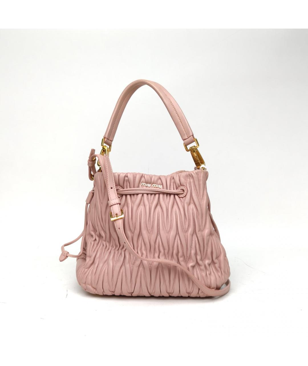 MIU MIU Розовая кожаная сумка через плечо, фото 2
