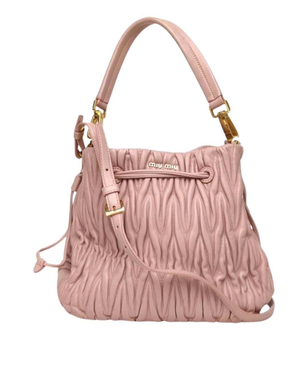 MIU MIU Розовая кожаная сумка через плечо, фото 1