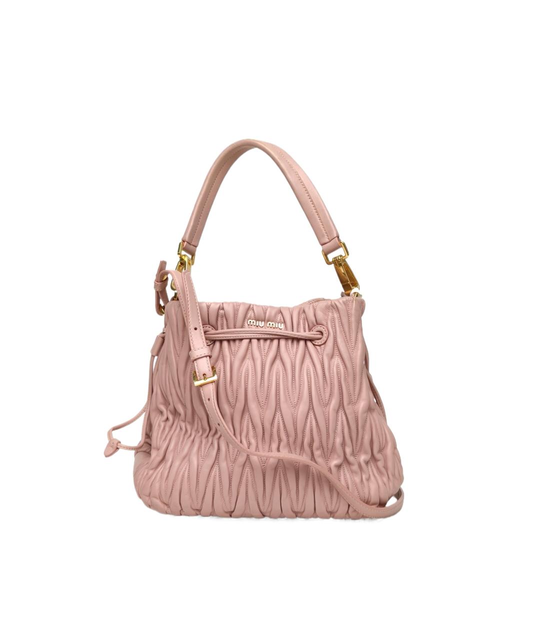 MIU MIU Розовая кожаная сумка через плечо, фото 10