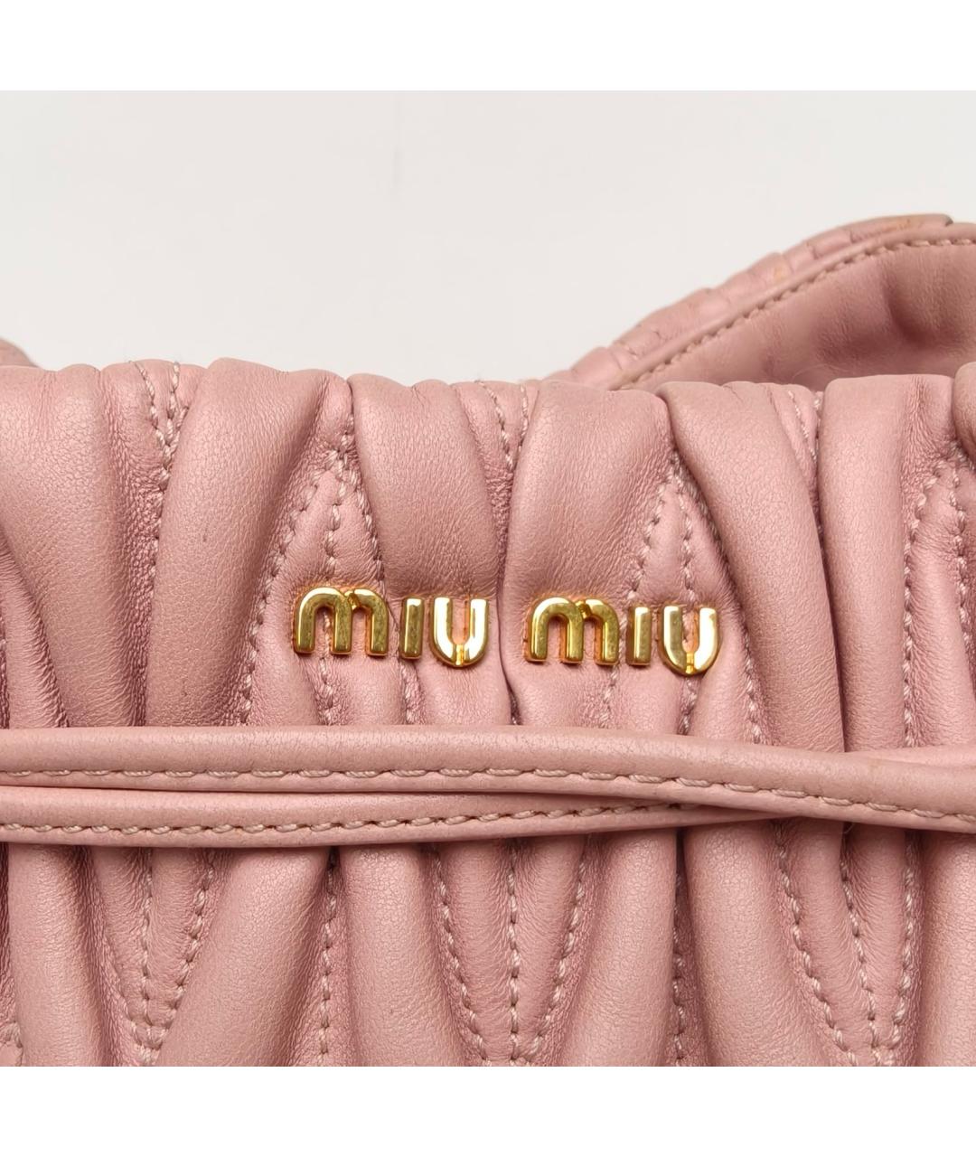 MIU MIU Розовая кожаная сумка через плечо, фото 7
