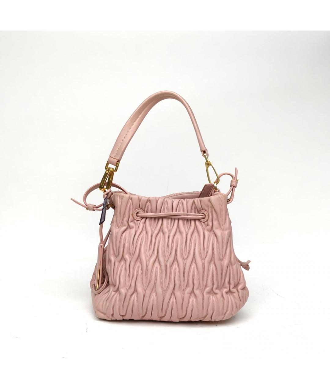 MIU MIU Розовая кожаная сумка через плечо, фото 4