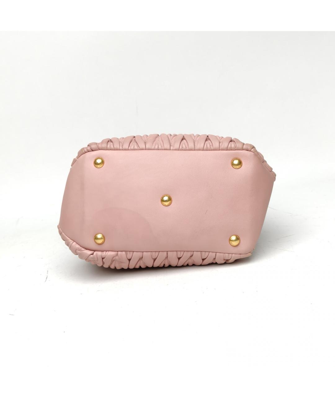 MIU MIU Розовая кожаная сумка через плечо, фото 6