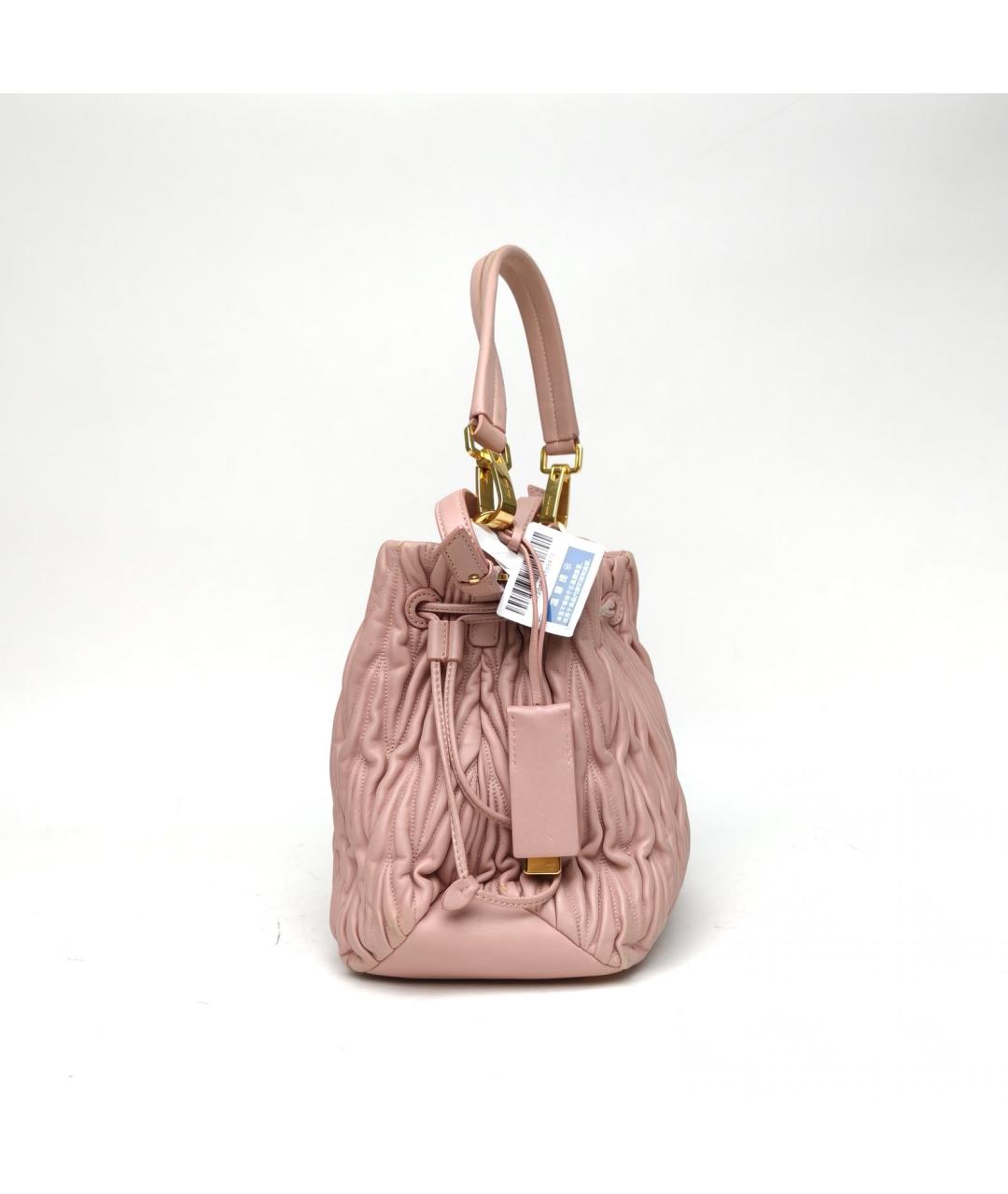 MIU MIU Розовая кожаная сумка через плечо, фото 3