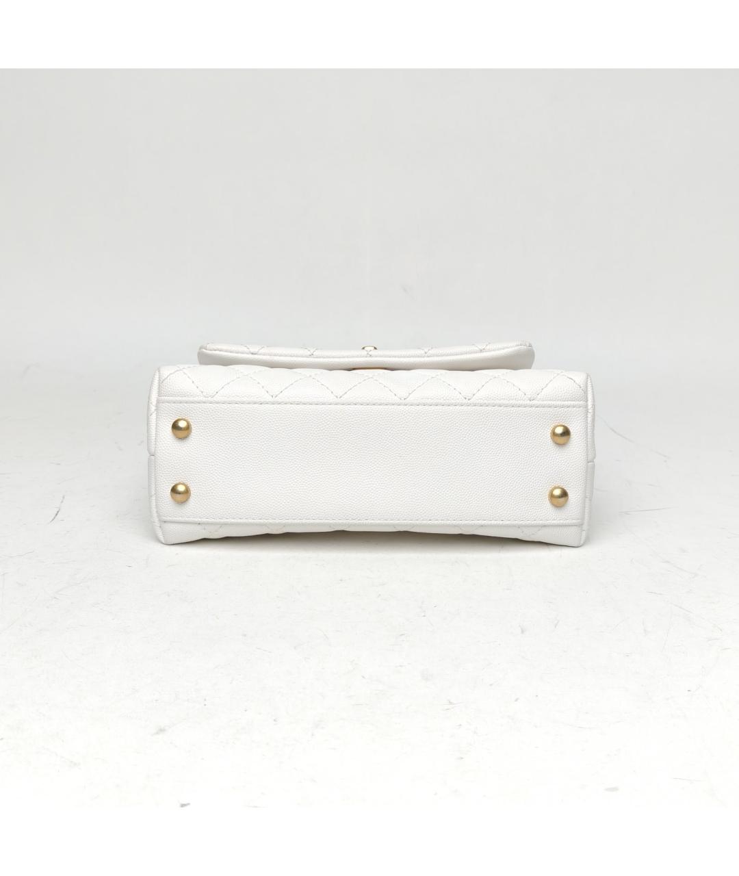 CHANEL Белая кожаная сумка через плечо, фото 6