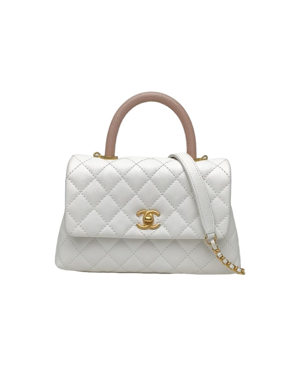 CHANEL Белая кожаная сумка через плечо, фото 9