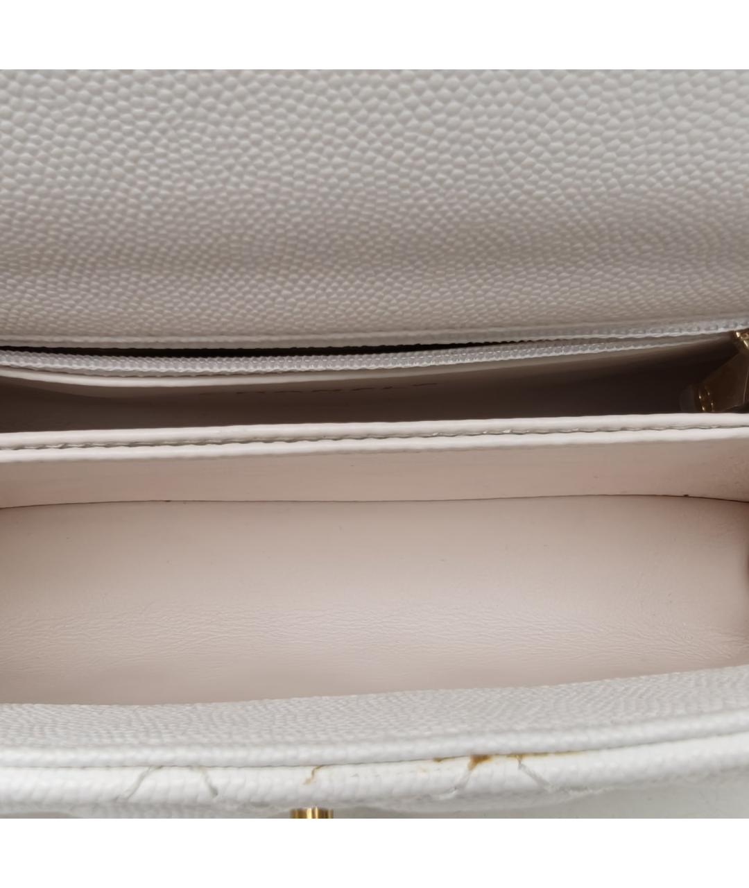 CHANEL Белая кожаная сумка через плечо, фото 7