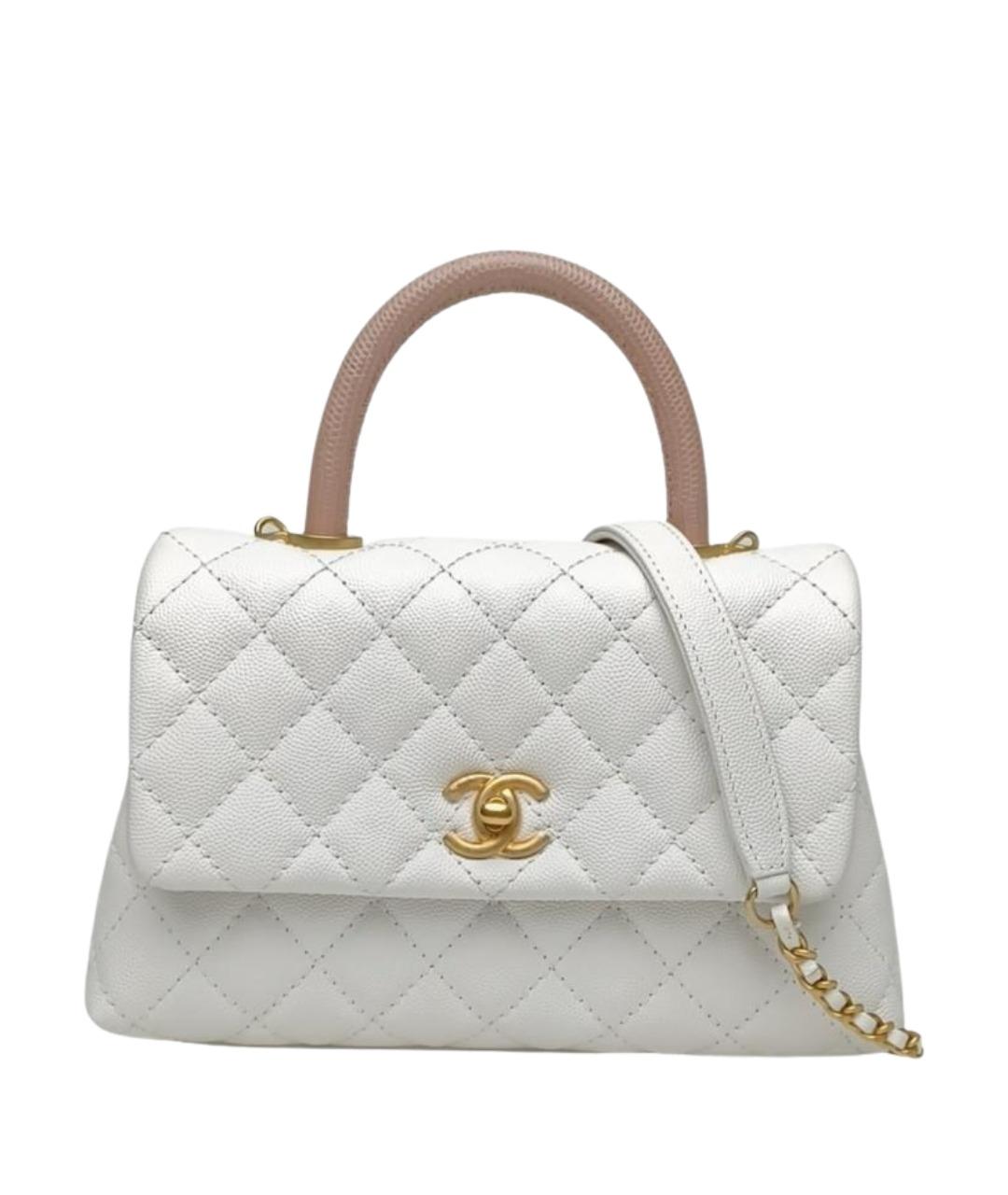 CHANEL Белая кожаная сумка через плечо, фото 1