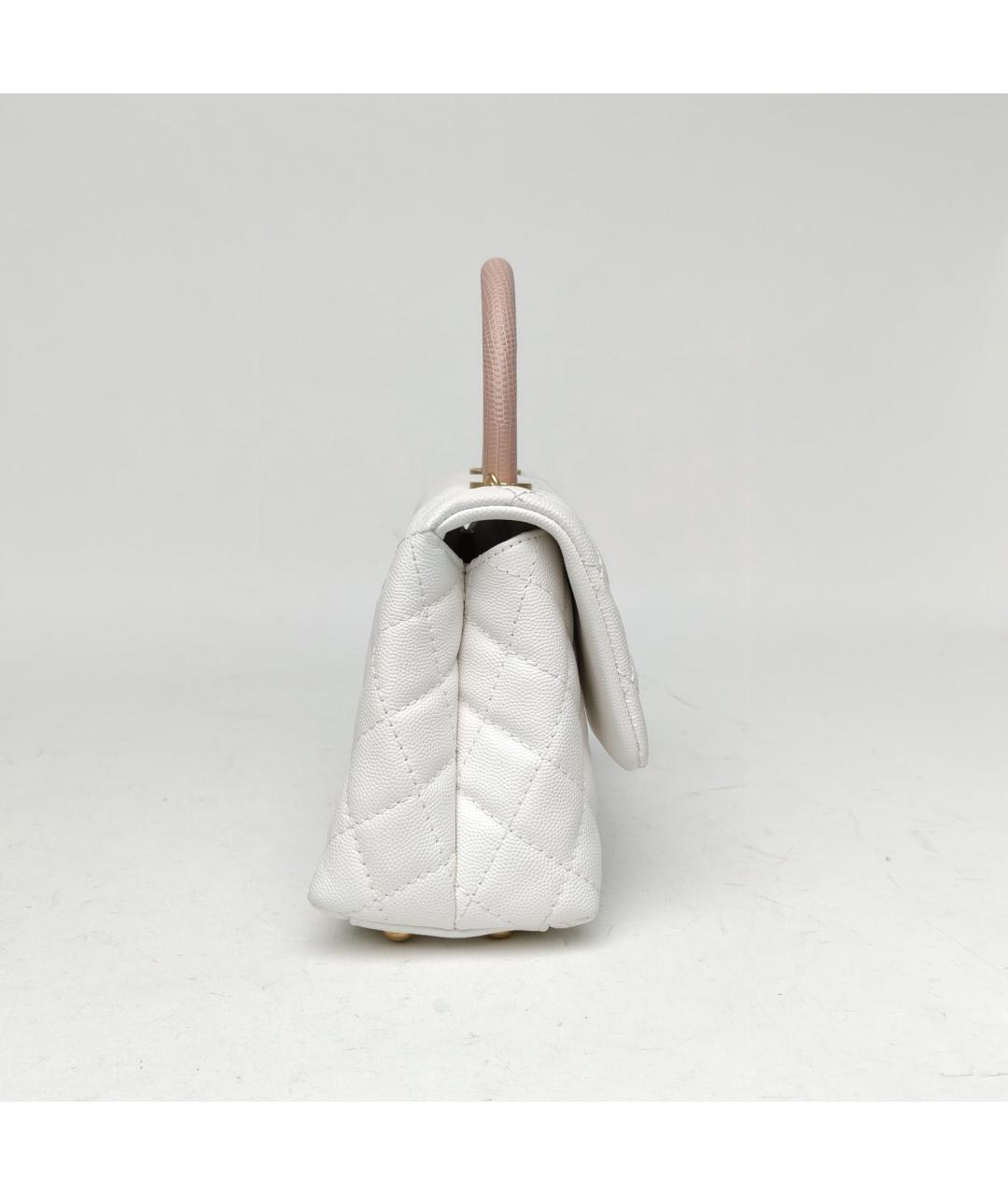 CHANEL Белая кожаная сумка через плечо, фото 5