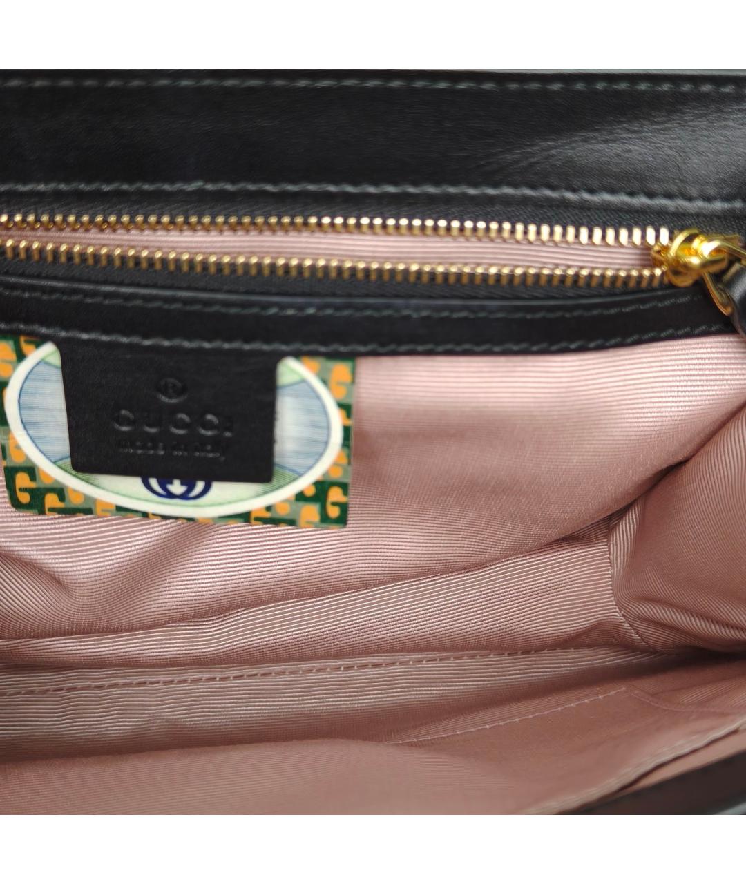GUCCI Черная кожаная сумка через плечо, фото 8