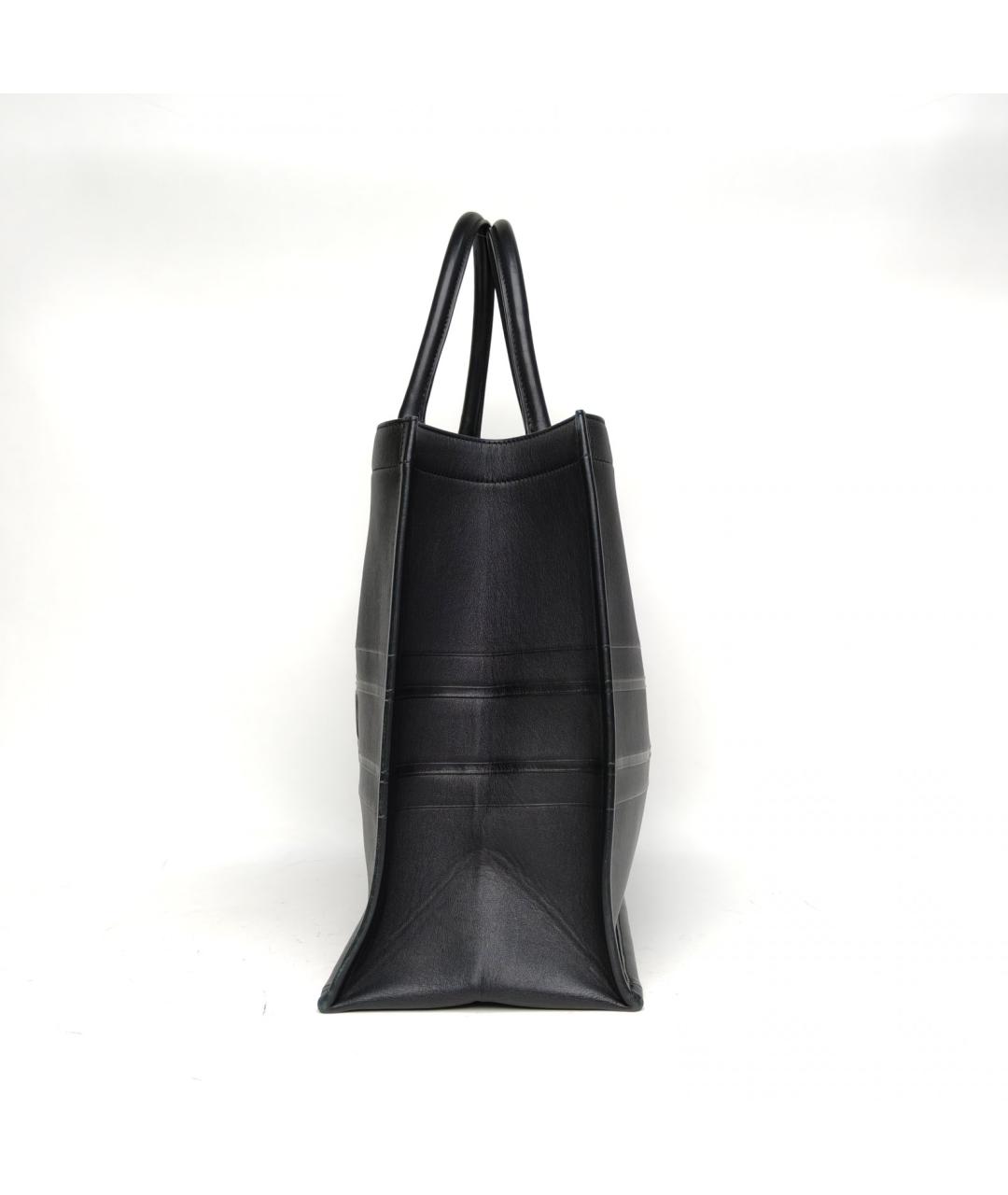 CHRISTIAN DIOR Черная кожаная сумка тоут, фото 3