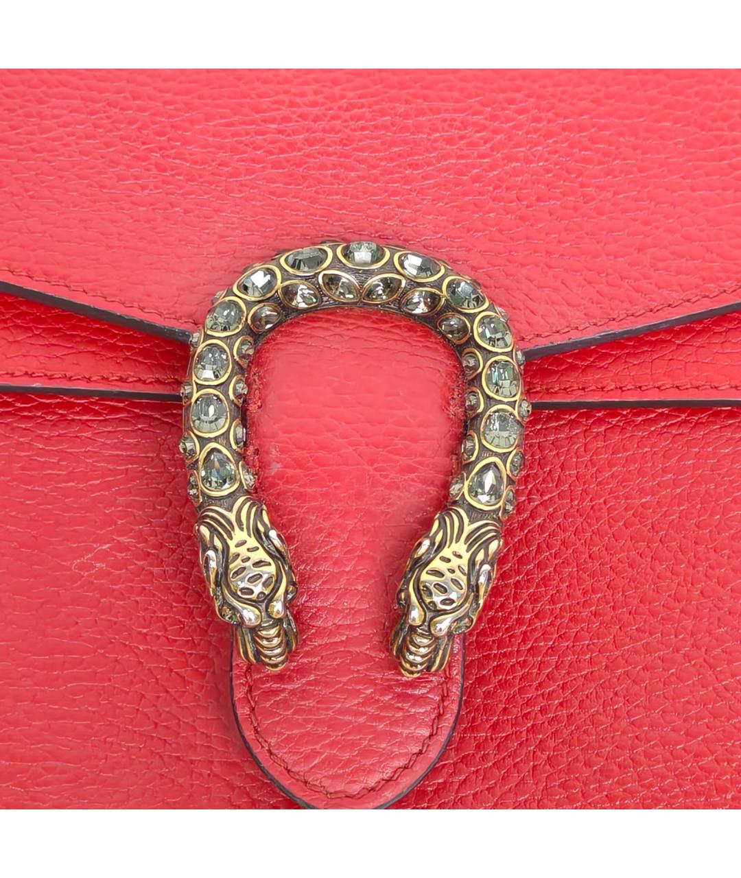 GUCCI Красная кожаная сумка через плечо, фото 7