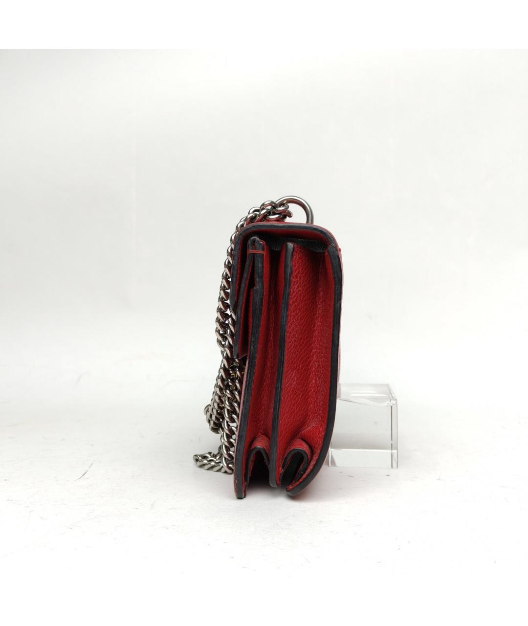 GUCCI Красная кожаная сумка через плечо, фото 5