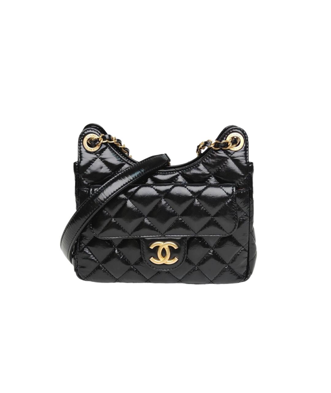 CHANEL Черная кожаная сумка через плечо, фото 9