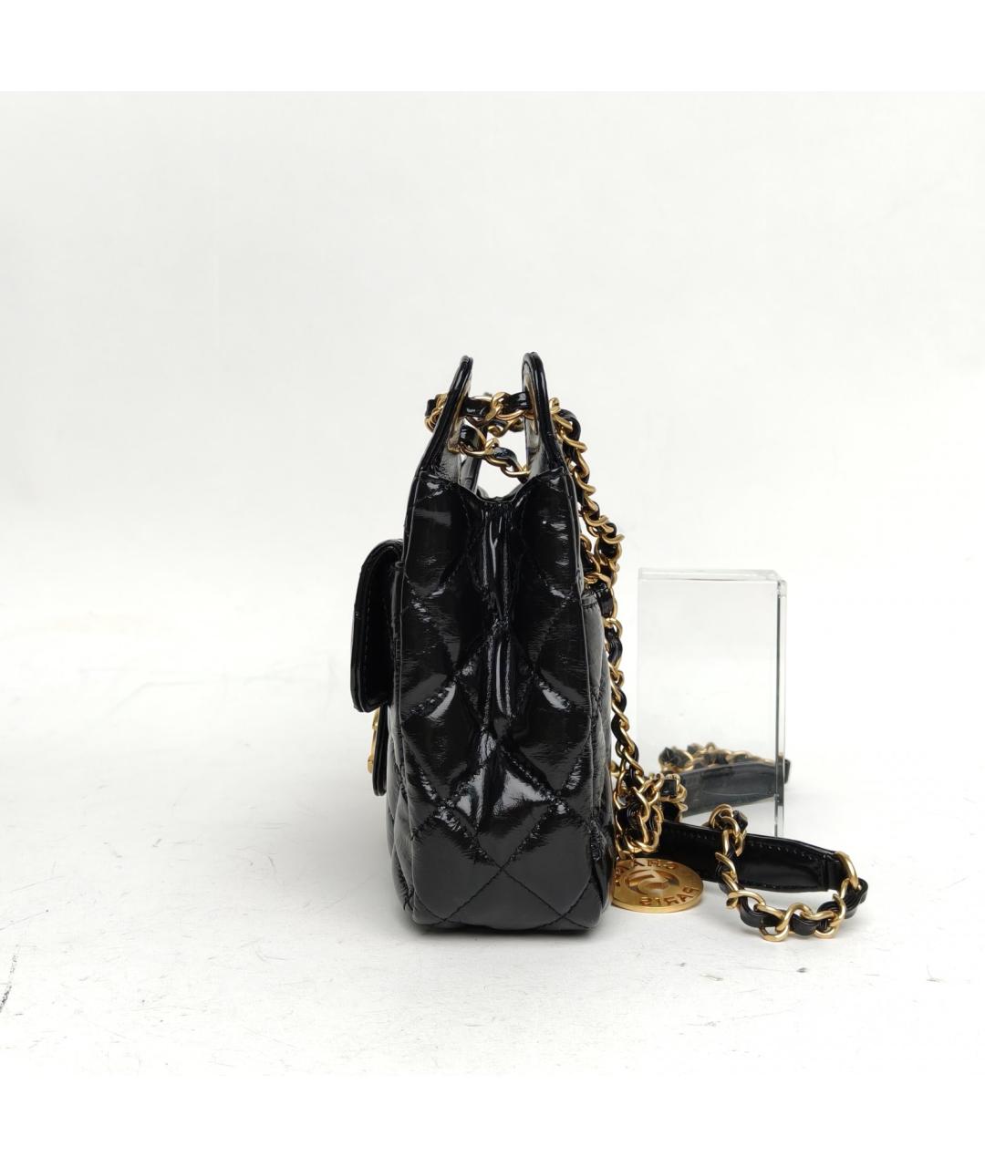 CHANEL Черная кожаная сумка через плечо, фото 5