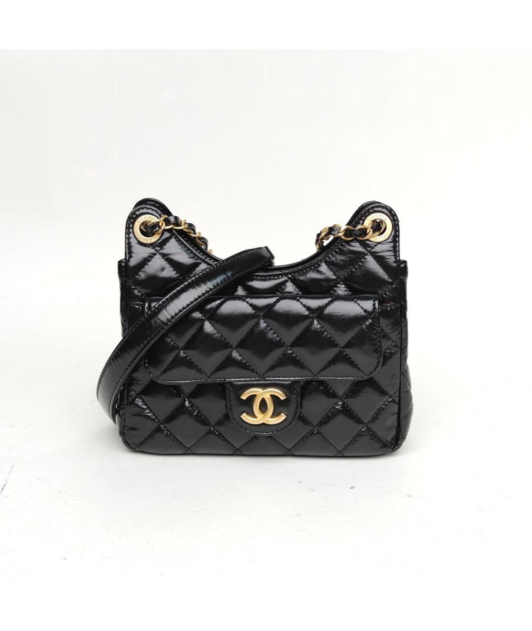 CHANEL Черная кожаная сумка через плечо, фото 2