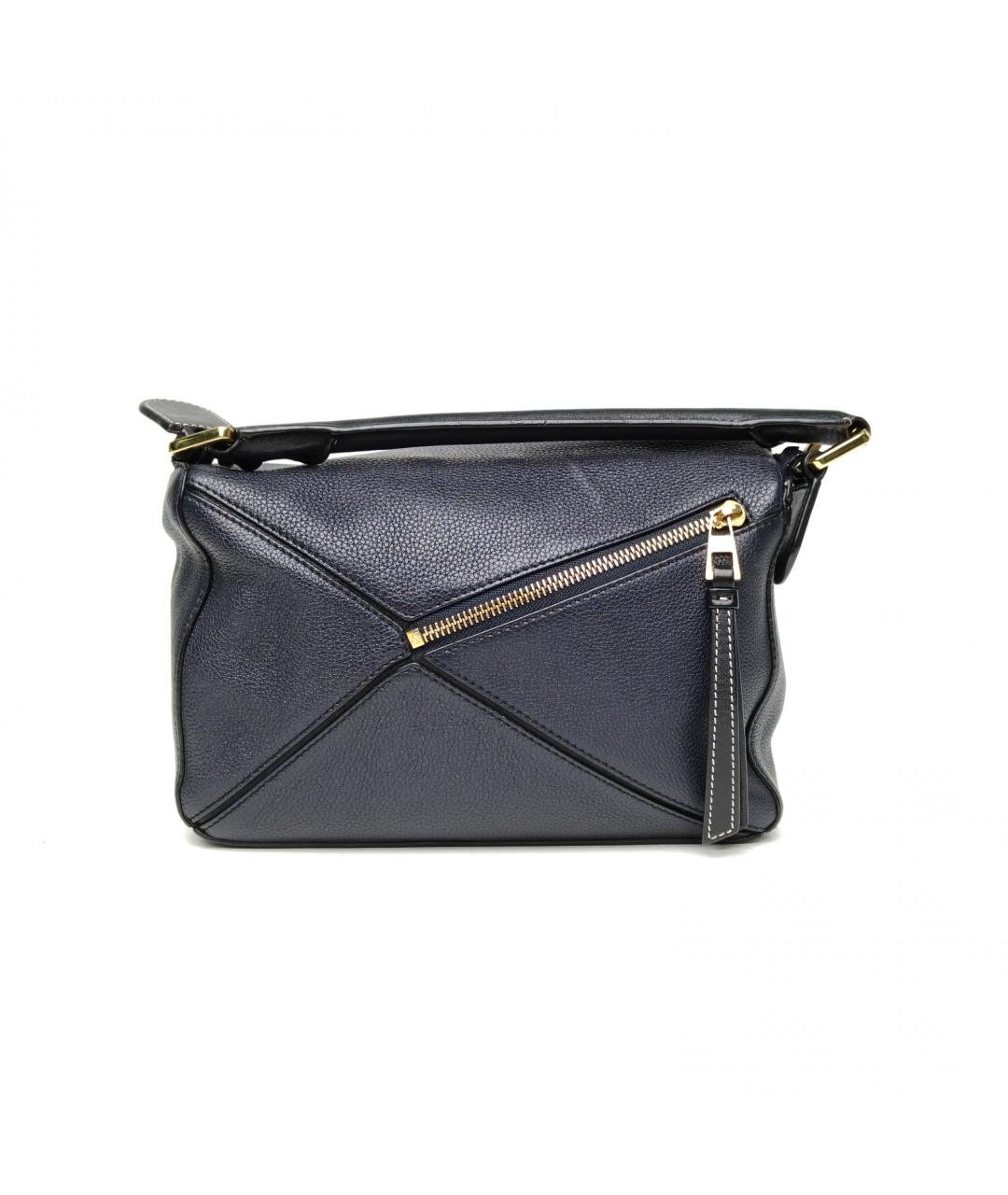 LOEWE Темно-синяя кожаная сумка через плечо, фото 4