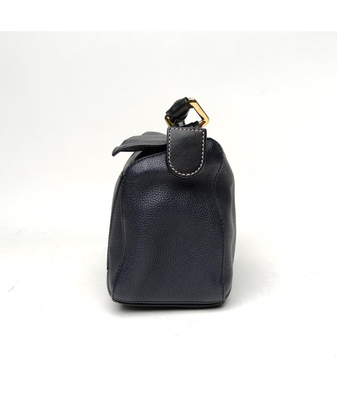 LOEWE Темно-синяя кожаная сумка через плечо, фото 3