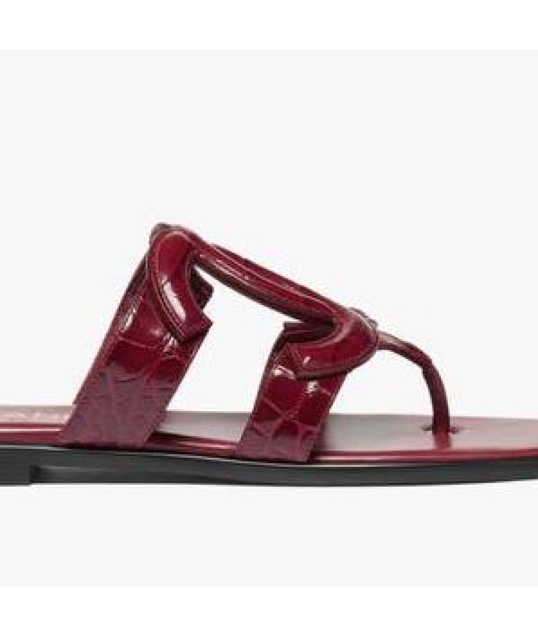 CHANEL Бордовые кожаные шлепанцы, фото 2