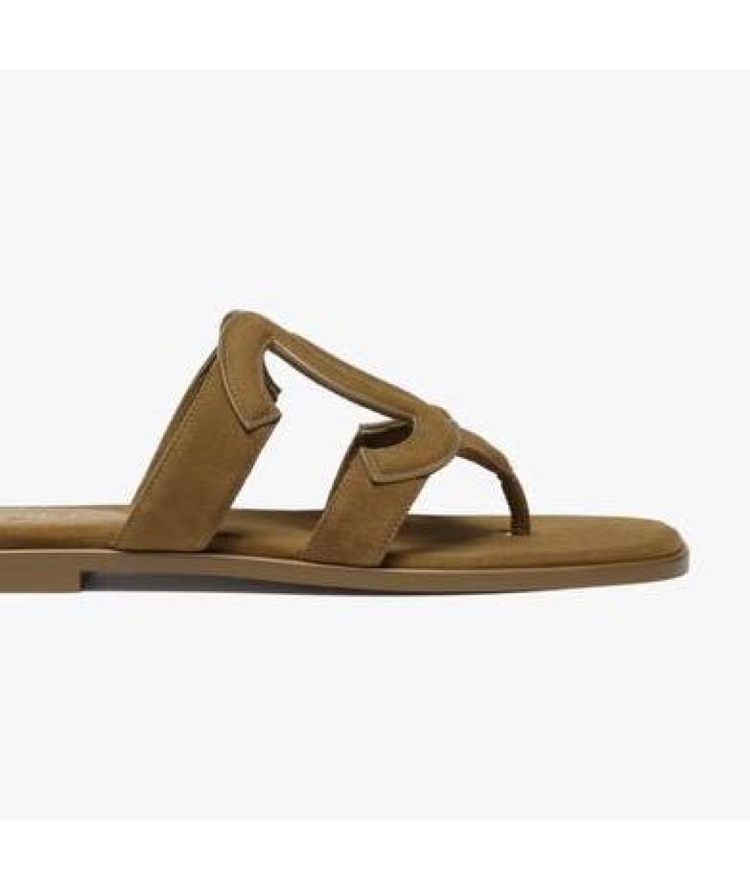 CHANEL Хаки замшевые шлепанцы, фото 2