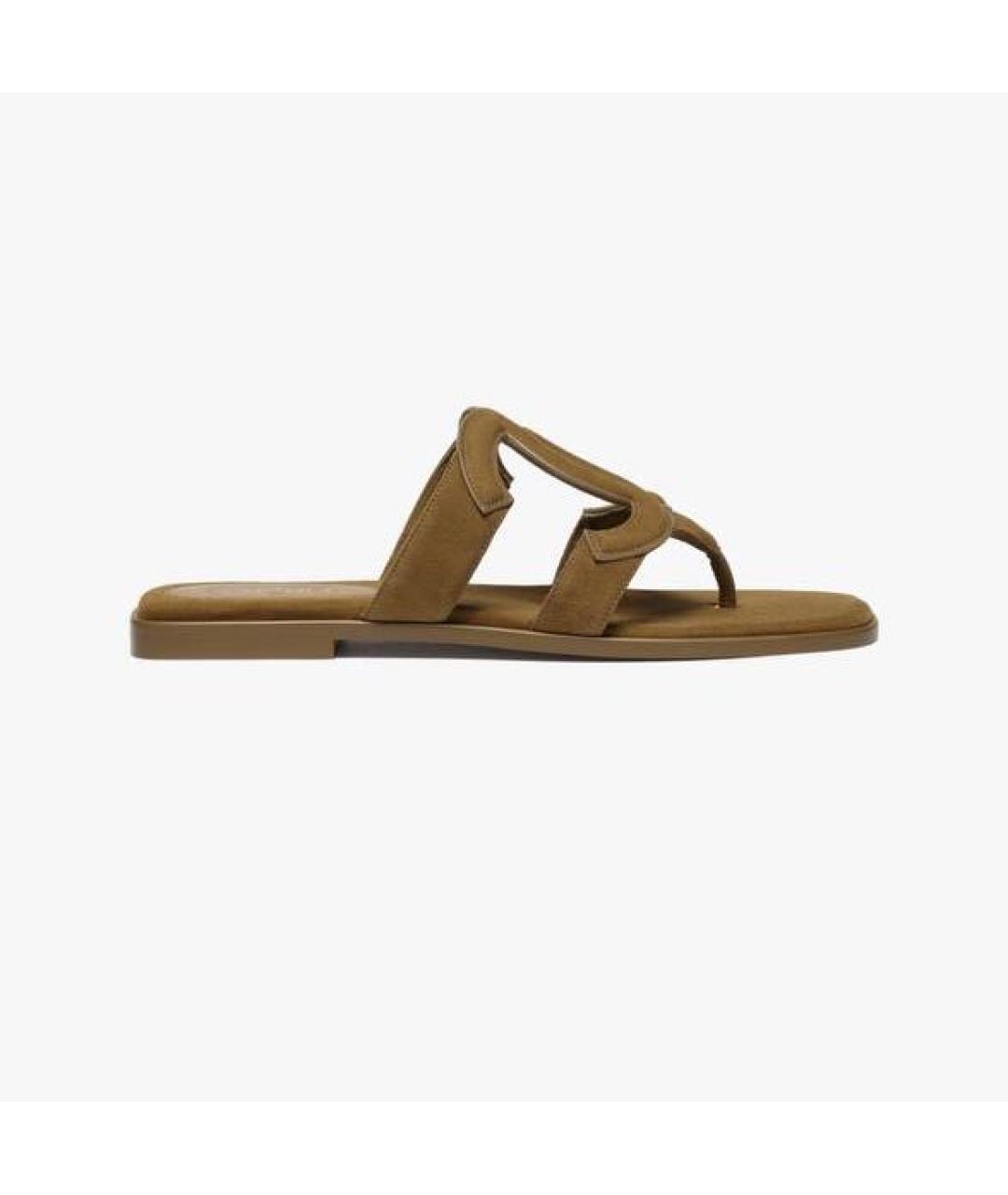 CHANEL Хаки замшевые шлепанцы, фото 3