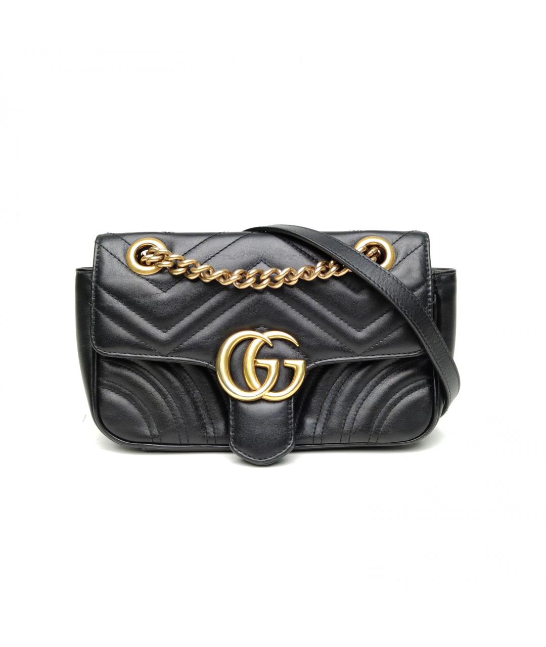 GUCCI Черная кожаная сумка через плечо, фото 2