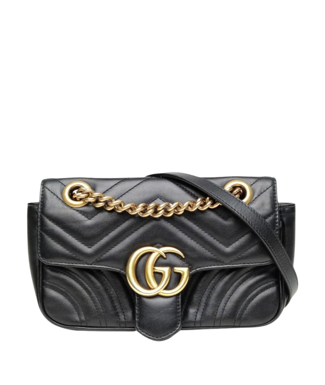 GUCCI Черная кожаная сумка через плечо, фото 1