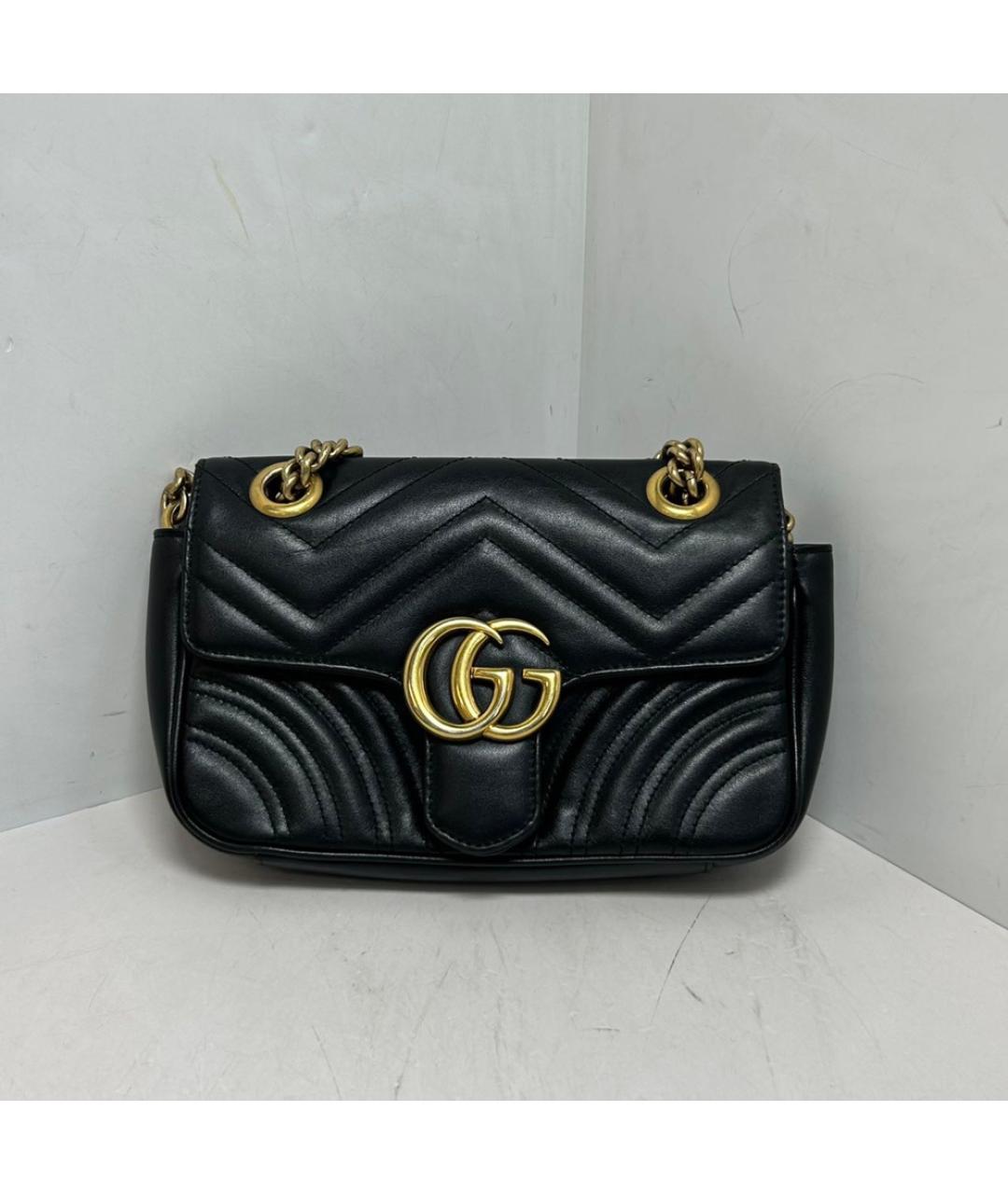 GUCCI Черная кожаная сумка через плечо, фото 9