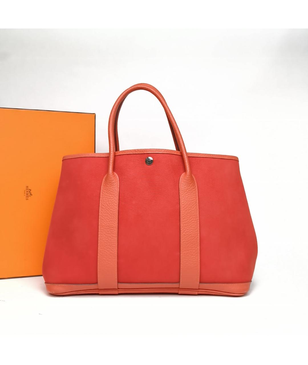 HERMES Оранжевая сумка с короткими ручками, фото 9