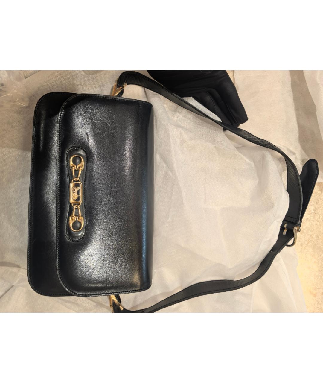 CELINE Черная кожаная сумка через плечо, фото 9