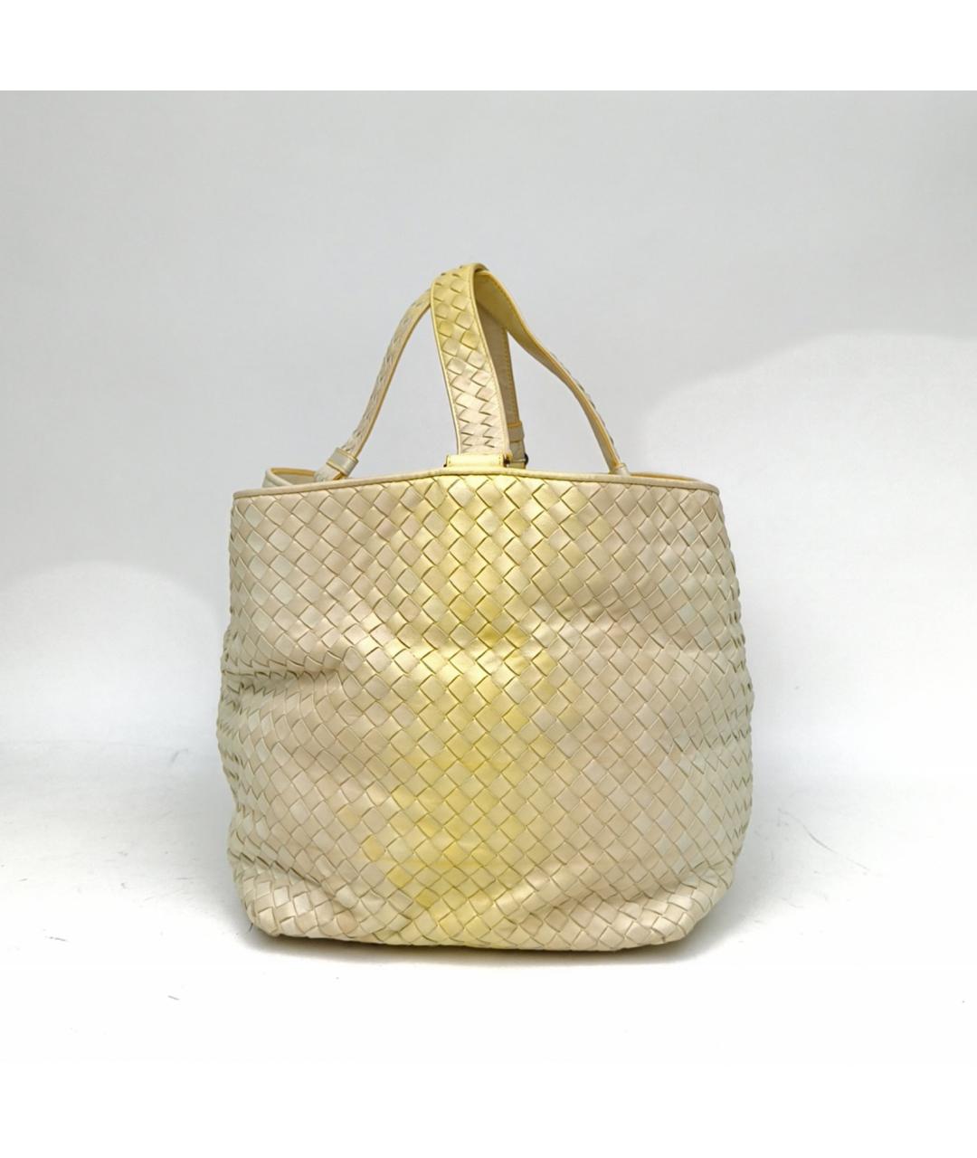 BOTTEGA VENETA Желтая кожаная сумка через плечо, фото 4