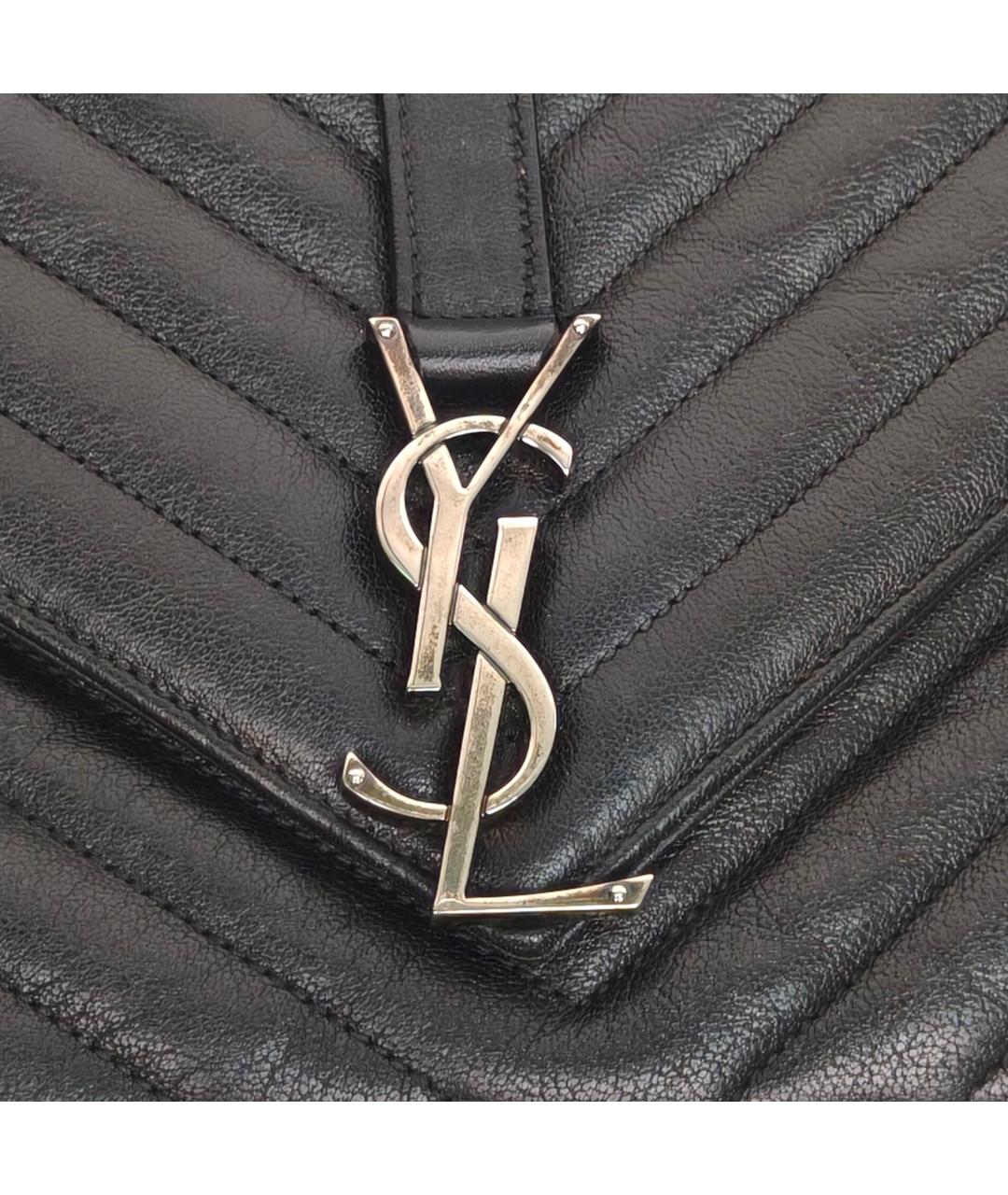 SAINT LAURENT Черная кожаная сумка через плечо, фото 7