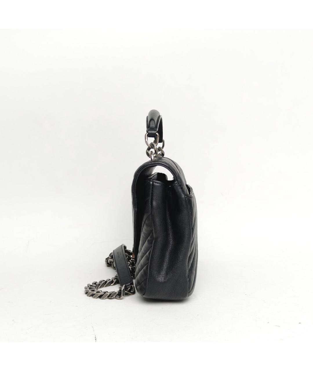 SAINT LAURENT Черная кожаная сумка через плечо, фото 5