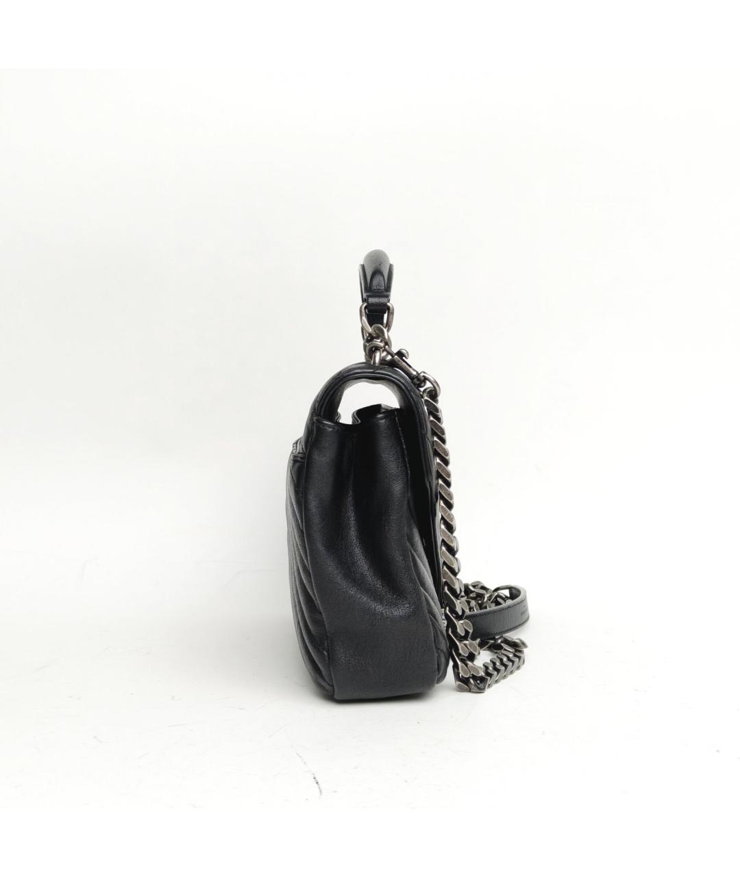 SAINT LAURENT Черная кожаная сумка через плечо, фото 3