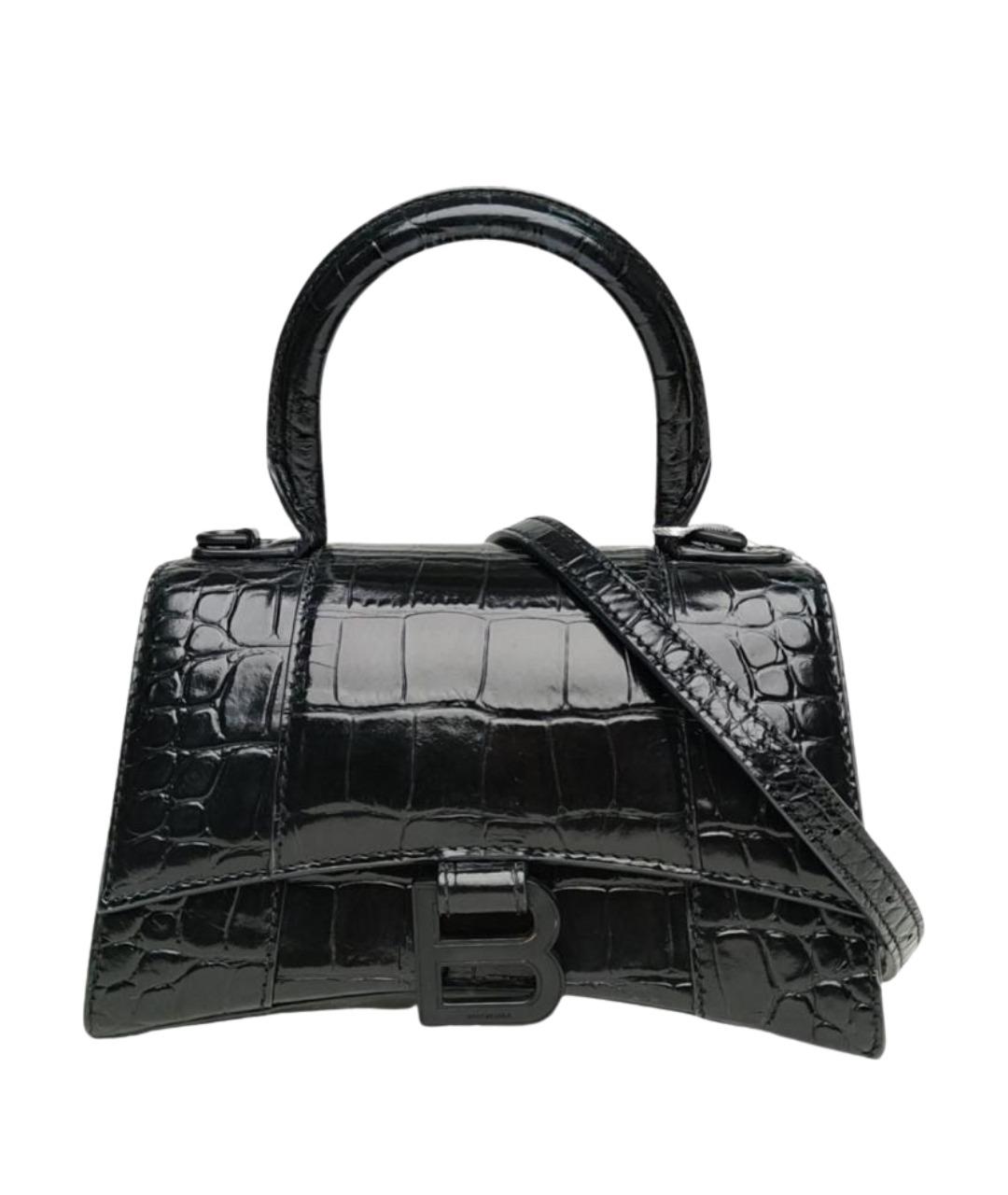 BALENCIAGA Черная кожаная сумка с короткими ручками, фото 1