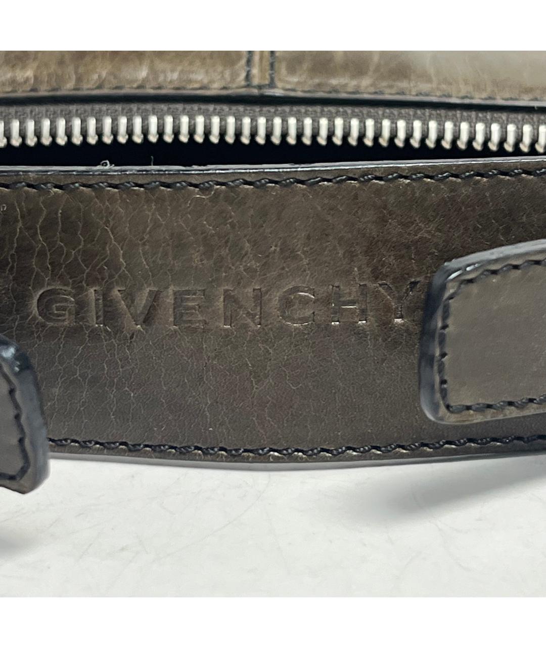 GIVENCHY Коричневая кожаная сумка с короткими ручками, фото 9