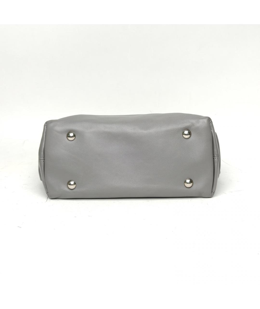 LOUIS VUITTON Серая кожаная сумка через плечо, фото 6