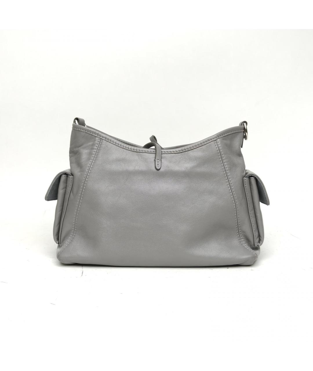 LOUIS VUITTON Серая кожаная сумка через плечо, фото 4